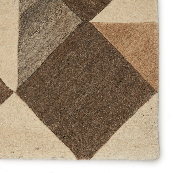 Verde Home by Jaipur Living Paris Handmade Geometric Brown/ Cream Area Rug (10'X14')