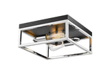 Bethel Black & Chrome Flush Mount in Iron