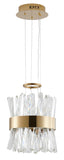 Bethel Gold LED Pendant in Stainless Steel & Crystal