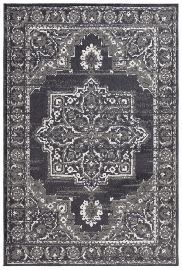 Safavieh Pyramid 214  Power Loomed Rug Charcoal / Ivory PYR214H-5