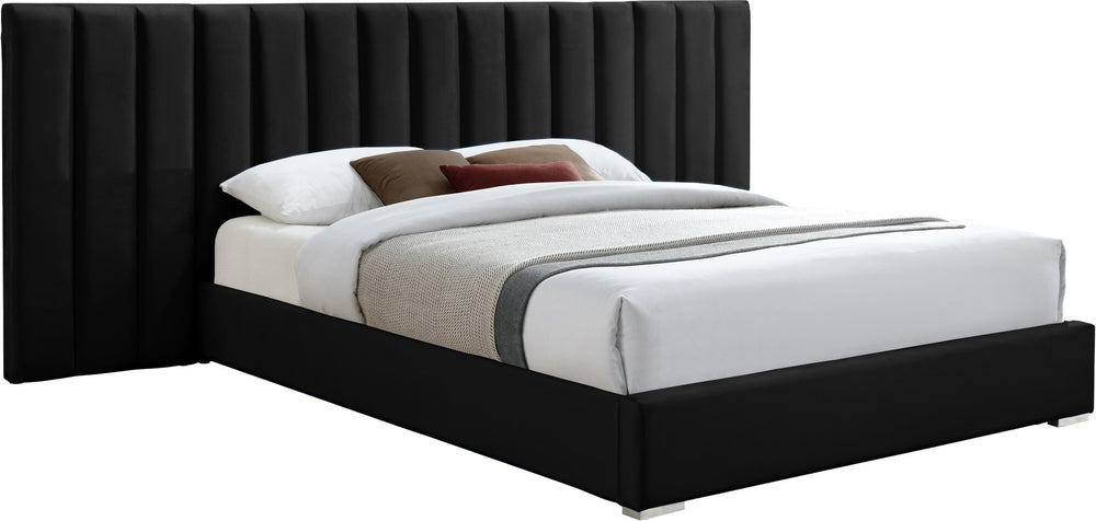 Pablo Velvet / Particle Board / Foam Contemporary Black Velvet King Bed - 119.5" W x 85.5" D x 41.5" H