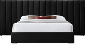 Pablo Velvet / Particle Board / Foam Contemporary Black Velvet King Bed - 119.5" W x 85.5" D x 41.5" H
