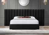Pablo Velvet / Particle Board / Foam Contemporary Black Velvet King Bed - 119.5" W x 85.5" D x 41.5" H