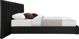 Pablo Velvet / Particle Board / Foam Contemporary Black Velvet King Bed - 119.5" W x 85.5" D x 41.5" H