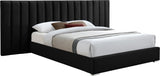 Pablo Velvet / Particle Board / Foam Contemporary Black Velvet Queen Bed - 103" W x 85.5" D x 41.5" H