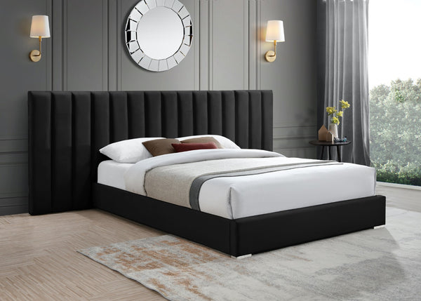 Pablo Velvet / Particle Board / Foam Contemporary Black Velvet Queen Bed - 103" W x 85.5" D x 41.5" H