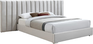Pablo Velvet / Particle Board / Foam Contemporary Cream Velvet King Bed - 119.5" W x 85.5" D x 41.5" H