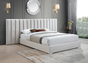Pablo Velvet / Particle Board / Foam Contemporary Cream Velvet Queen Bed - 103" W x 85.5" D x 41.5" H