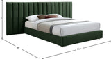 Pablo Velvet / Particle Board / Foam Contemporary Green Velvet King Bed - 119.5" W x 85.5" D x 41.5" H