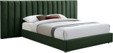 Pablo Velvet / Particle Board / Foam Contemporary Green Velvet King Bed - 119.5" W x 85.5" D x 41.5" H
