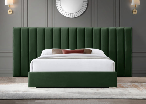 Pablo Velvet / Particle Board / Foam Contemporary Green Velvet King Bed - 119.5" W x 85.5" D x 41.5" H