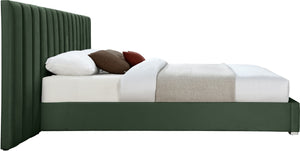 Pablo Velvet / Particle Board / Foam Contemporary Green Velvet King Bed - 119.5" W x 85.5" D x 41.5" H