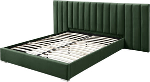 Pablo Velvet / Particle Board / Foam Contemporary Green Velvet King Bed - 119.5" W x 85.5" D x 41.5" H