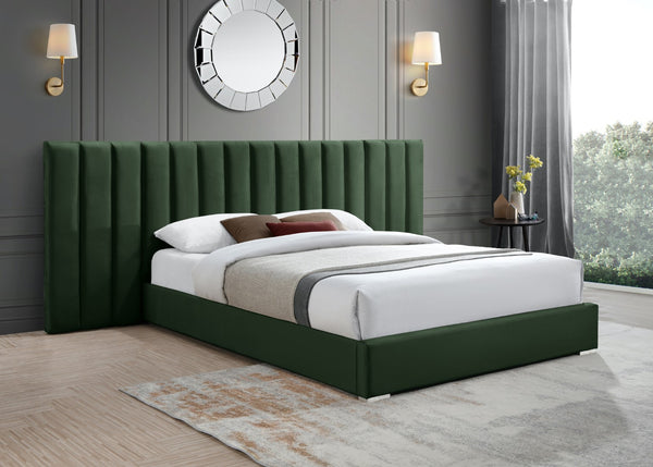 Pablo Velvet / Particle Board / Foam Contemporary Green Velvet Queen Bed - 103" W x 85.5" D x 41.5" H