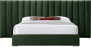 Pablo Velvet / Particle Board / Foam Contemporary Green Velvet Queen Bed - 103" W x 85.5" D x 41.5" H