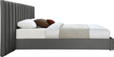 Pablo Velvet / Particle Board / Foam Contemporary Grey Velvet King Bed - 119.5" W x 85.5" D x 41.5" H