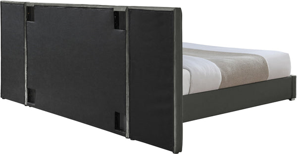 Pablo Velvet / Particle Board / Foam Contemporary Grey Velvet King Bed - 119.5" W x 85.5" D x 41.5" H