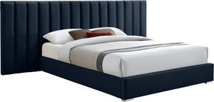 Pablo Velvet / Particle Board / Foam Contemporary Navy Velvet Queen Bed - 103" W x 85.5" D x 41.5" H