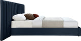 Pablo Velvet / Particle Board / Foam Contemporary Navy Velvet Queen Bed - 103" W x 85.5" D x 41.5" H