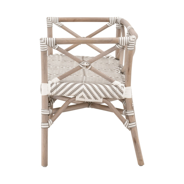 Essentials for Living The Hamptons Palisades Bench 4120.STO-WHT/MGRY