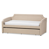 Parkson Modern Contemporary Fabric Curved Notched Sofa Twin Daybed with Trundle Bed