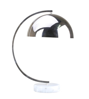 Bethel Chrome Table Lamp with Elegant Marble Base – Stylish Illumination for Any Room Decor