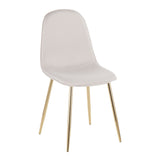 Pebble Contemporary Chair in Gold Steel and Beige Fabric by LumiSource - Set of 2