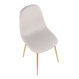 Pebble Contemporary Chair in Gold Steel and Beige Fabric by LumiSource - Set of 2