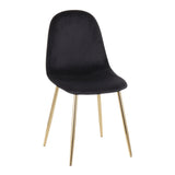 Pebble Contemporary Chair in Gold Steel and Black Velvet by LumiSource - Set of 2