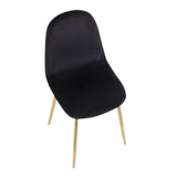 Pebble Contemporary Chair in Gold Steel and Black Velvet by LumiSource - Set of 2