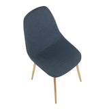 Pebble Contemporary Chair in Gold Steel and Blue Velvet by LumiSource - Set of 2