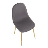 Pebble Contemporary Chair in Gold Steel and Charcoal Fabric by LumiSource - Set of 2