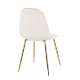 Pebble Contemporary Chair in Gold Steel and Cream Velvet by LumiSource - Set of 2