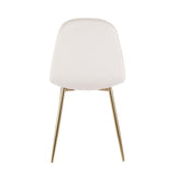 Pebble Contemporary Chair in Gold Steel and Cream Velvet by LumiSource - Set of 2