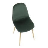 Pebble Contemporary Chair in Gold Steel and Green Velvet by LumiSource - Set of 2
