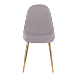 Pebble Contemporary Chair in Gold Steel and Light Grey Fabric by LumiSource - Set of 2