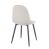 Pebble Contemporary Chair in Black Steel and Beige Fabric by LumiSource - Set of 2