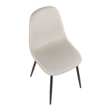 Pebble Contemporary Chair in Black Steel and Beige Fabric by LumiSource - Set of 2