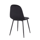 Pebble Contemporary Chair in Black Steel and Black Velvet by LumiSource - Set of 2