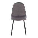 Pebble Contemporary Chair in Black Steel and Charcoal Fabric by LumiSource - Set of 2