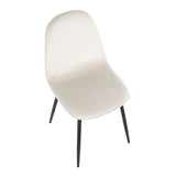Pebble Contemporary Chair in Black Steel and Cream Velvet by LumiSource - Set of 2