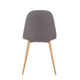 Pebble Contemporary Chair in Natural Wood Metal and Charcoal Fabric by LumiSource - Set of 2