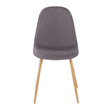 Pebble Contemporary Chair in Natural Wood Metal and Charcoal Fabric by LumiSource - Set of 2