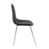 Pebble Contemporary Chair in Chrome and Black Faux Leather by LumiSource - Set of 2