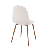 Pebble Contemporary Chair in Walnut Metal and Beige Fabric by LumiSource - Set of 2