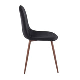Pebble Contemporary Chair in Walnut Metal and Black Velvet by LumiSource - Set of 2