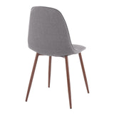 Pebble Contemporary Chair in Walnut Metal and Charcoal Fabric by LumiSource - Set of 2