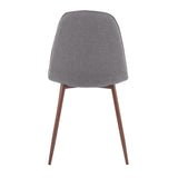 Pebble Contemporary Chair in Walnut Metal and Charcoal Fabric by LumiSource - Set of 2
