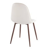 Pebble Contemporary Chair in Walnut Metal and Cream Velvet by LumiSource - Set of 2