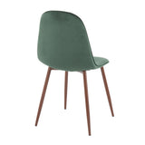 Pebble Contemporary Chair in Walnut Metal and Green Velvet by LumiSource - Set of 2